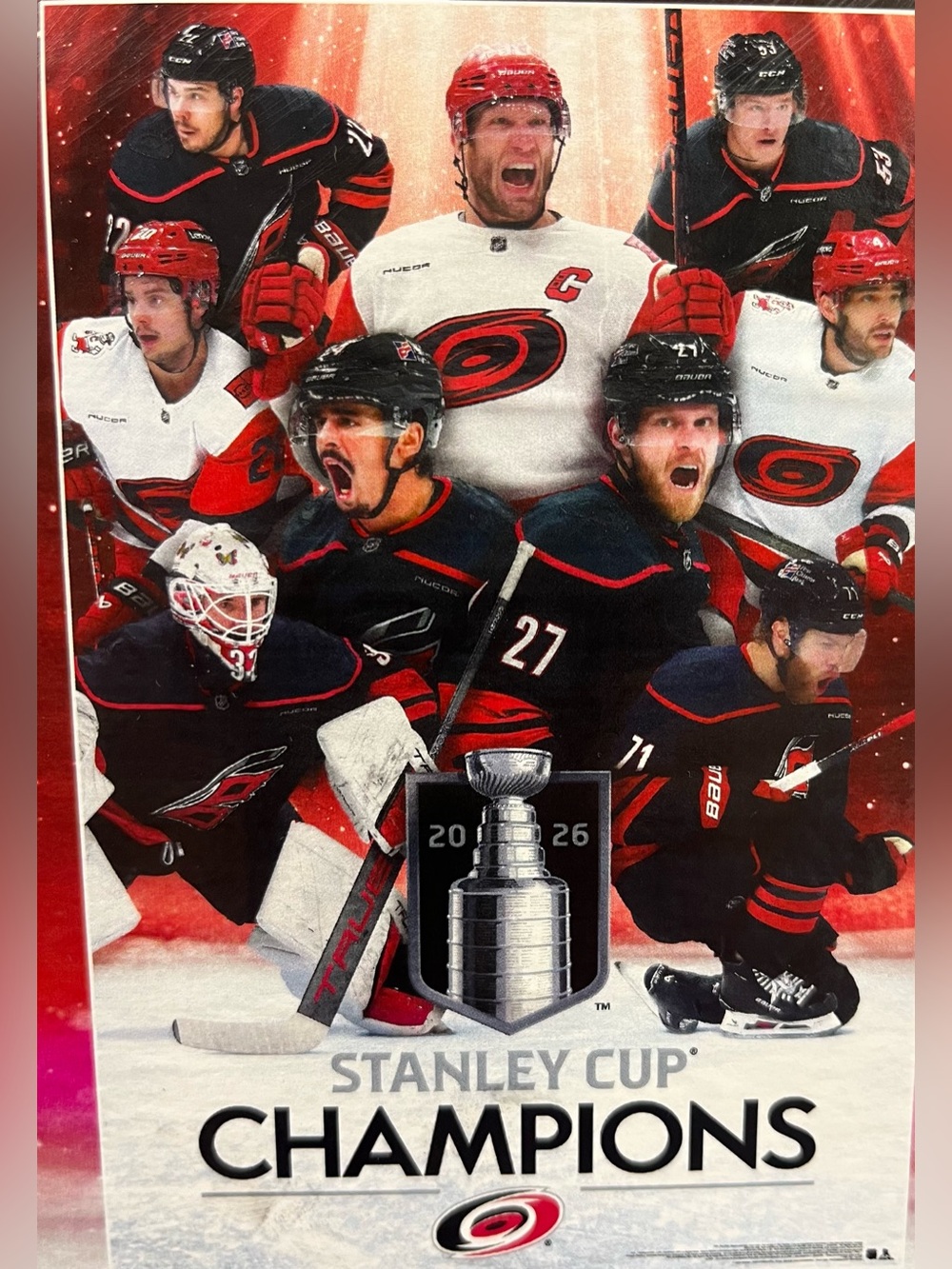 New rolled sealed Carolina Hurricanes 2026 Stanley Cup NHL poster 22.375 x 34”